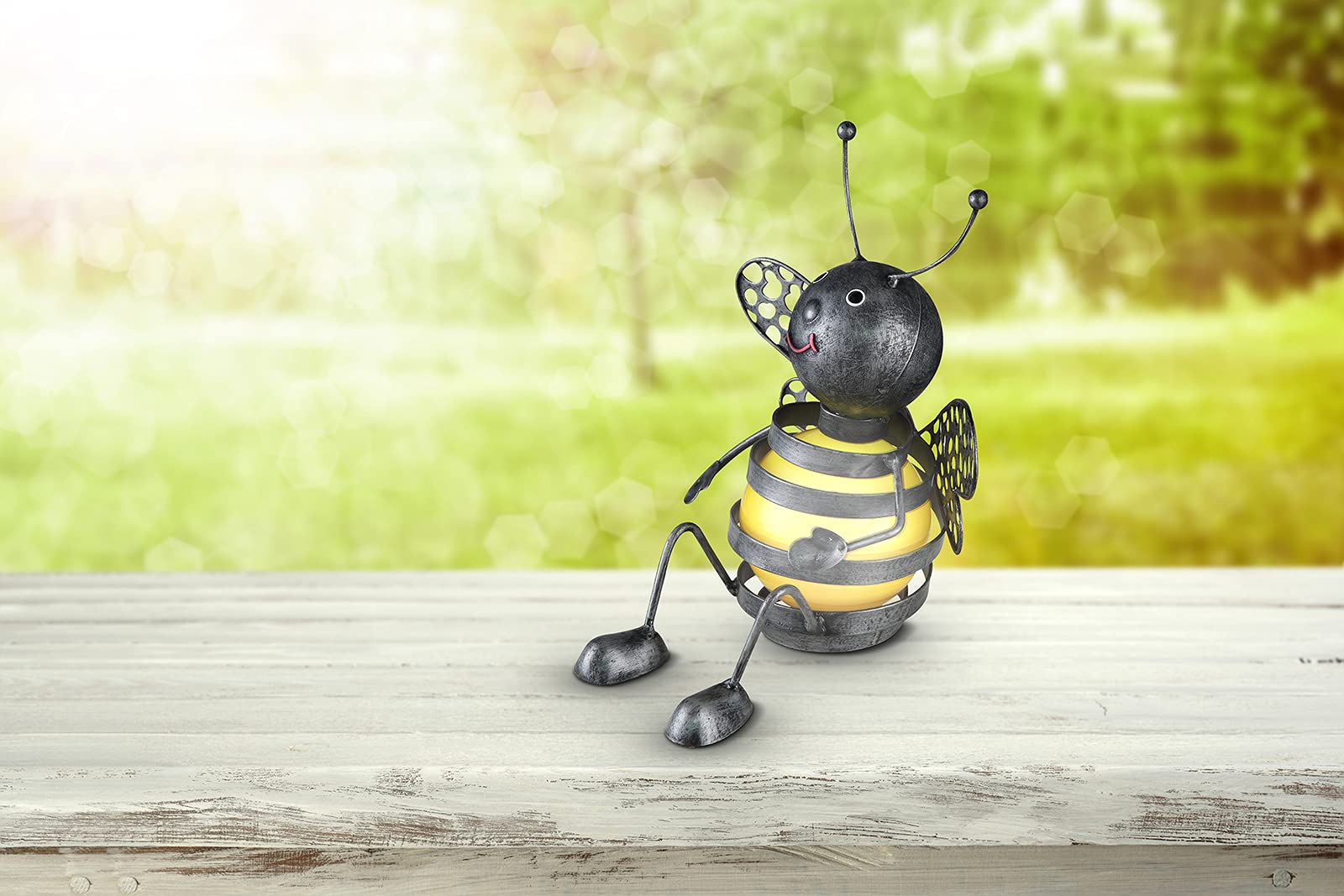 Speecheese 'Bee Happy' Solarlicht – Niedliche Biene Mit Blumen, Dekoratives Einmachglas-Licht Für Garten & Wohnung