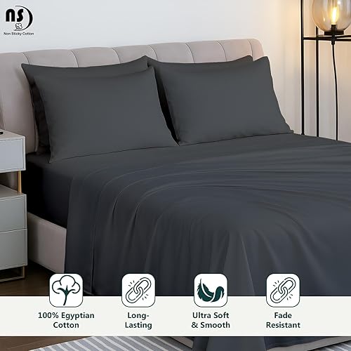 Miniatura 9 de Juego de sábanas de bolsillo extra profundo de 4 piezas, sábanas de bolsillo extra profundo de 400 hilos, 100% algodón egipcio, sábana bajera