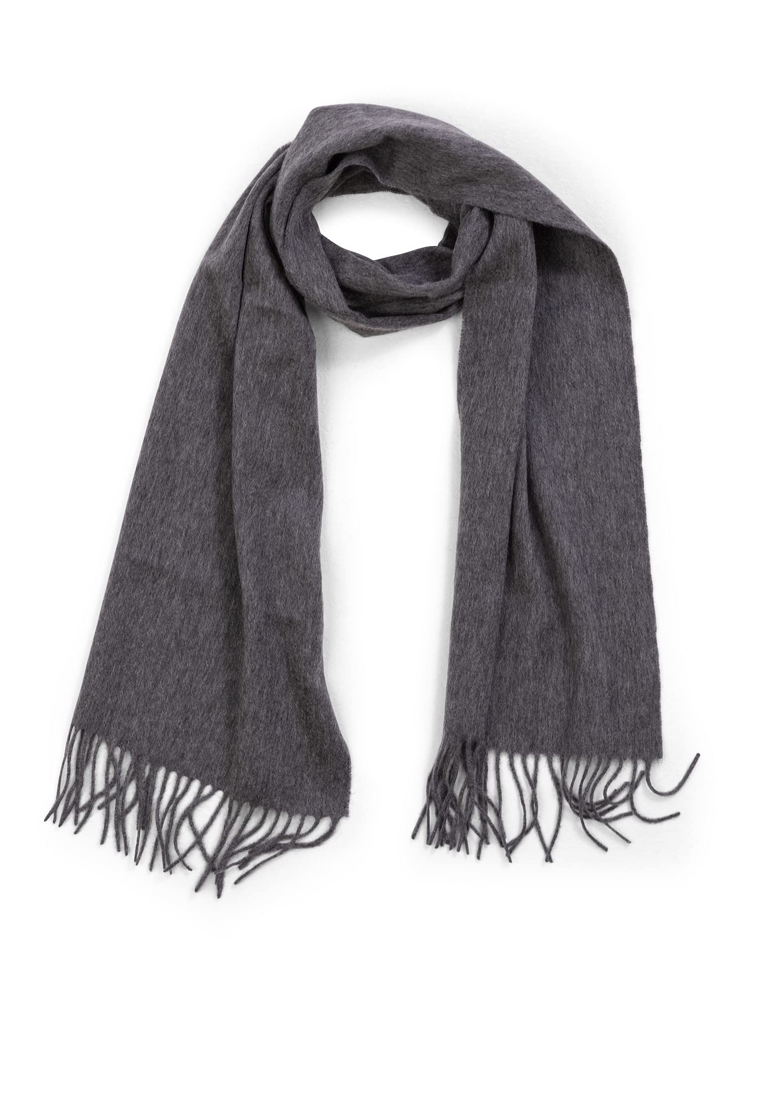 100% Kaschmir Paschmina Schal Uni mit Fransen für Damen und Herren (30cm x 164cm + 8cm x 2 Fransen)