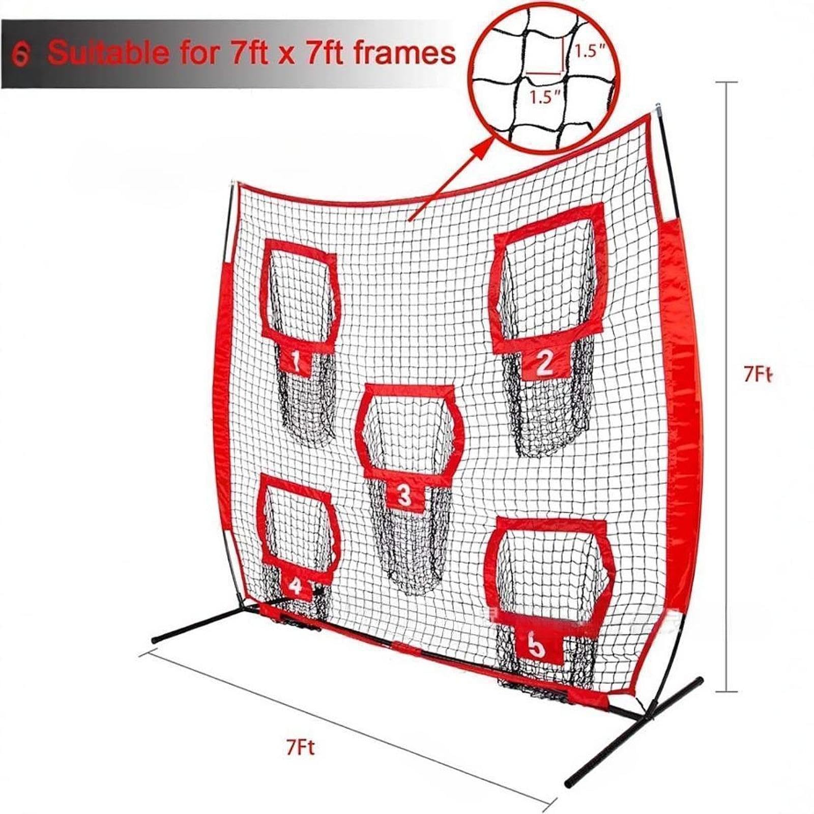 Rete da Lancio per Football, Rete da Allenamento per Calcio, Rugby, Softball, Reti per Esercitazioni con 5 Bersagli, in Poliestere E Tessuto Oxford, Rete Senza Nodi a 7 Strati da 1,75''