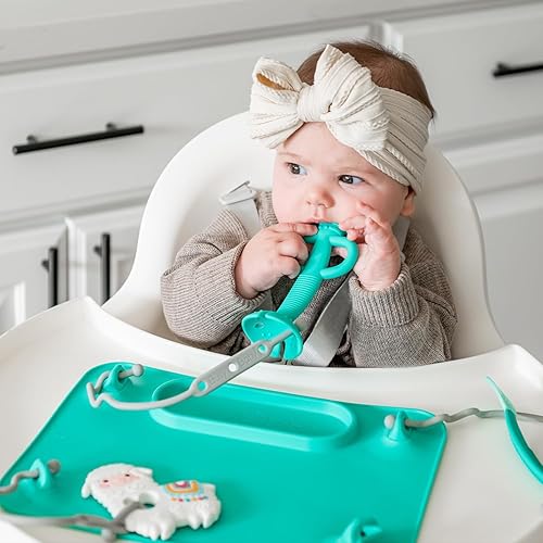 Miniatura 7 de Busy Baby Cuchara de dentición - Mordedor 2 en 1 y cuchara de entrenamiento para autoalimentación, apta para lavavajillas, sin BPA, silicona de