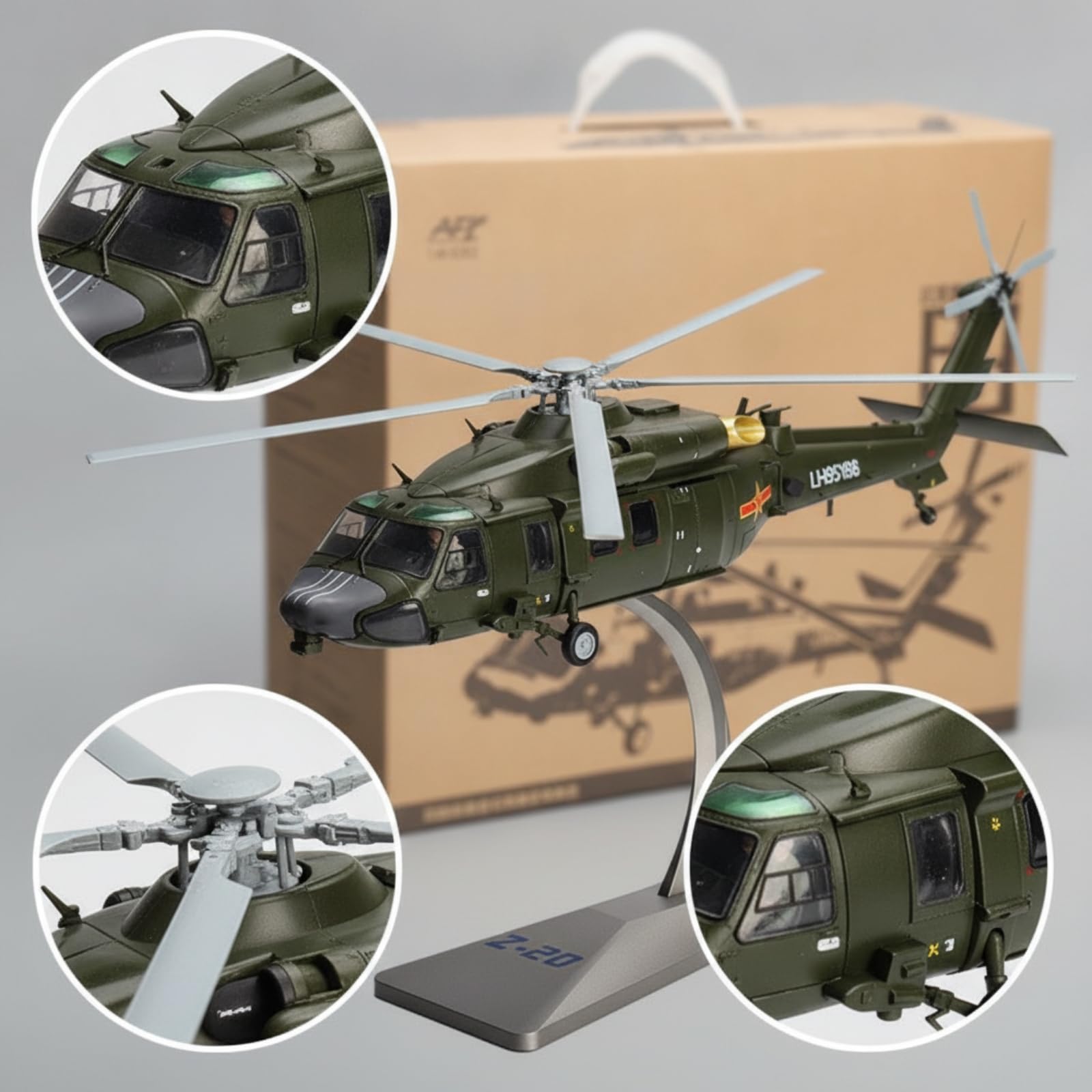 MagiDeal di Elicottero Decorativo Elicottero Militare Stabile in Metallo con Piedistallo per Studio