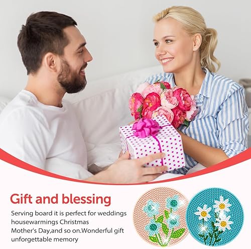 Miniatura 7 de DOTZSO 8 Pcs Abstraction Diamond Painting Coasters with Holder, Diamond Art Coasters for Beginners, Adults & Kids Diamond Art Kits for Adults, Craft