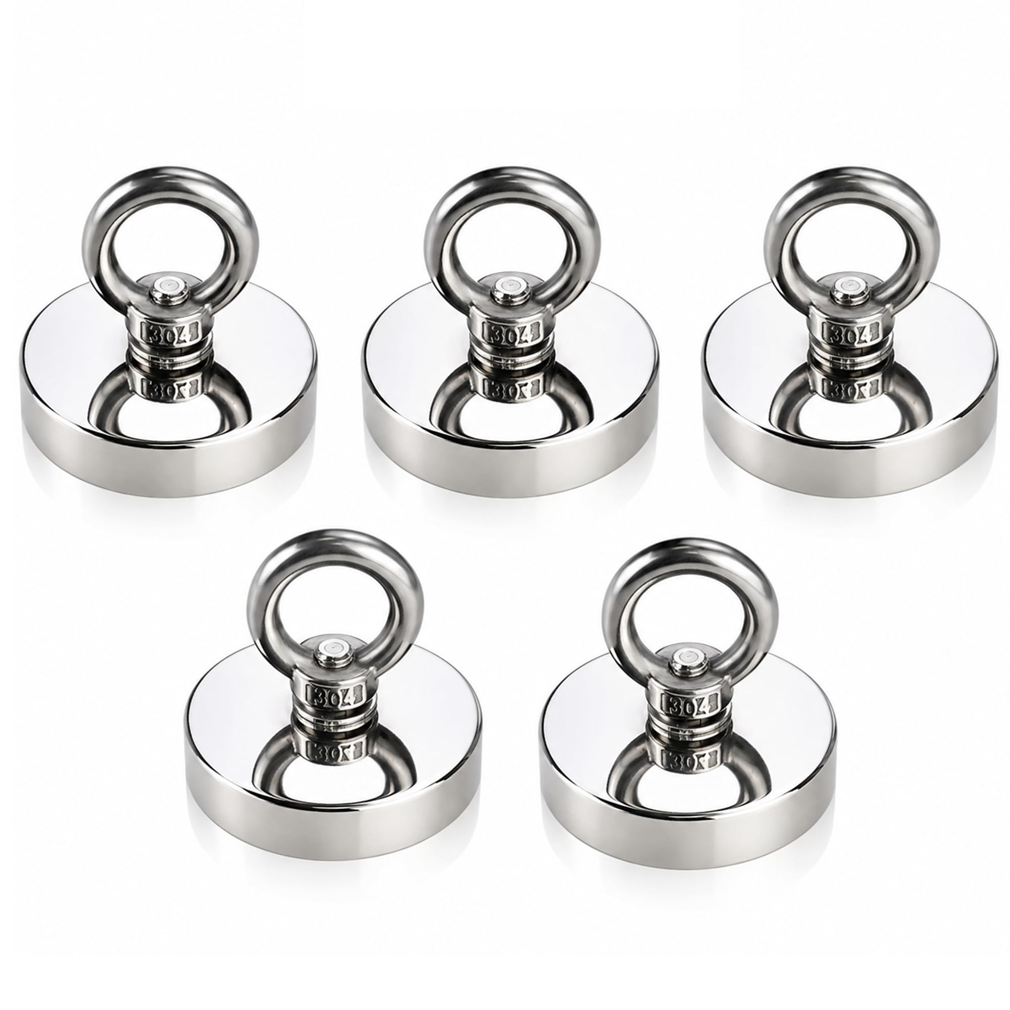 20mm Fishing Magnet with Eyebolt, 5 pcs | 5-12 Kgs Vertical Pulling Force Rare Earth Magnet with Hole Eyebolt Diameter for Retrieving in River and Magnetic Fishing-image-44