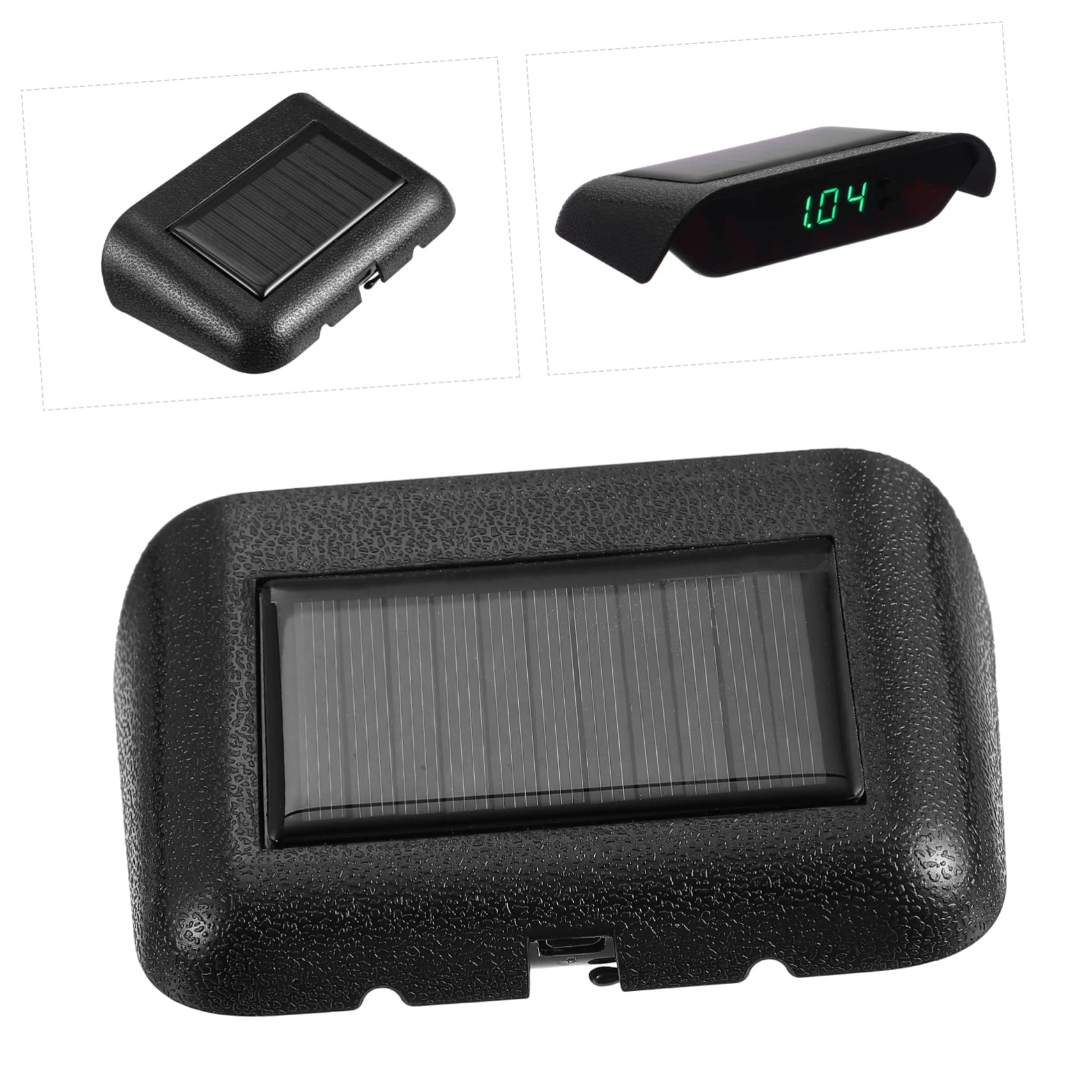 ULTECHNOVO 2piezas Reloj Solar De Coche Pantalla Led Alta Precisión y Sensor De Vibración Muestra Hora Fecha y Temperatura Para Vehículos
