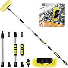 LADILA 3 Meters Heavy Solar Cleaning Brush, Soft Bristle Long Car Washing Brush with Extendable Handle and Hose Attachment for Car, RV, SUV, Truck, Boat, House Siding, Solar Panels