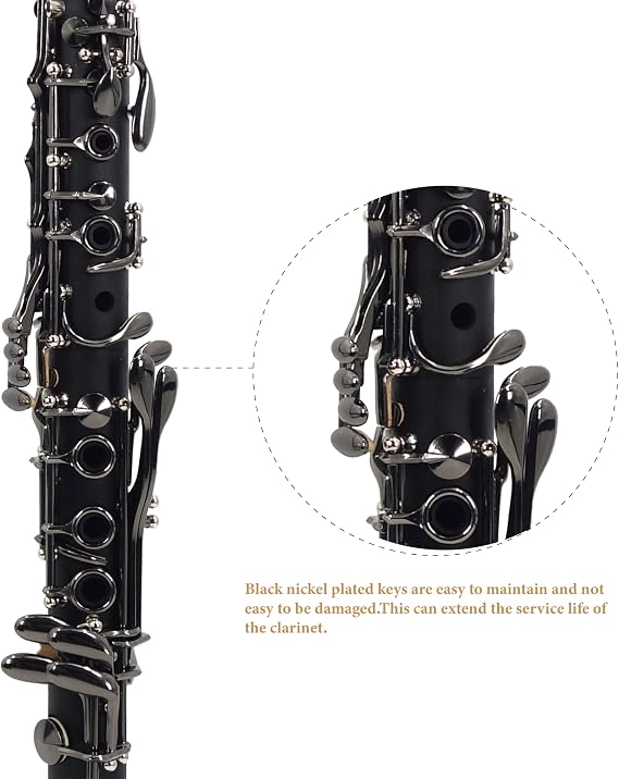 Bakelite B-flat clarinet (Black nickel, Bakelite)