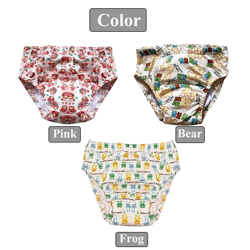 Kann wiederverwendet werden Dauerwaschbar Erwachsene Baby Töpfchen Windel Trainingsunterwäsche ABDL Inkontinenz Wasserdichte Trainingsinkontinenz Booster Pads Hosen 2er Pack (S, 2 Frog)