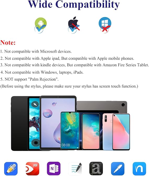 Stylus Pen for Android, Magnetic Phone Pencil, CMARS Fine Point Digital Pens for Touch Screens, Tablet Pen Compatible with iPhone/Samsung/Xiaomi/Huawei/Vivo and Other Android Phone and Tablet - Blue