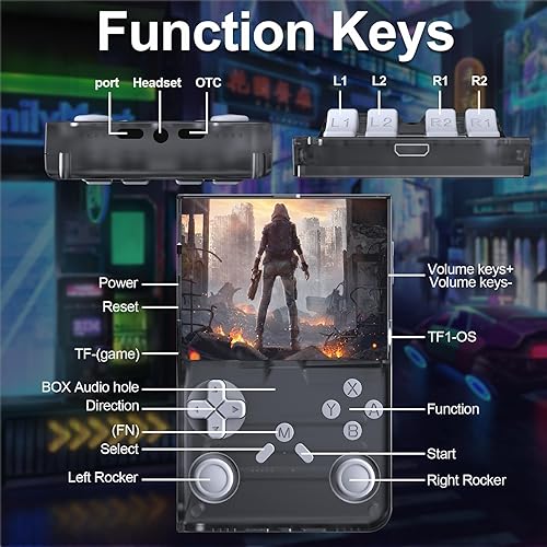 Miniatura 6 de R40S Pro+ - Consola de juegos portátil, mini consola de video retro 18000+ en 1, pantalla IPS de 3.5 pulgadas, memoria de memoria TF de 128 GB,
