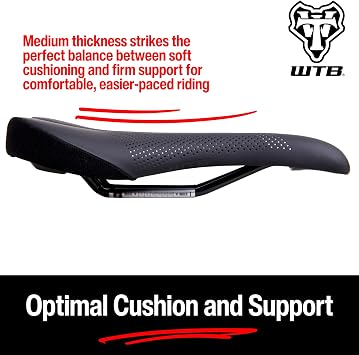 WTB Volt Bike Seat (Saddle) - Comfortable Medium Thickness Padding - Mountain, Gravel & E-Bikes (3 Sizes, 3 Rail Options)
