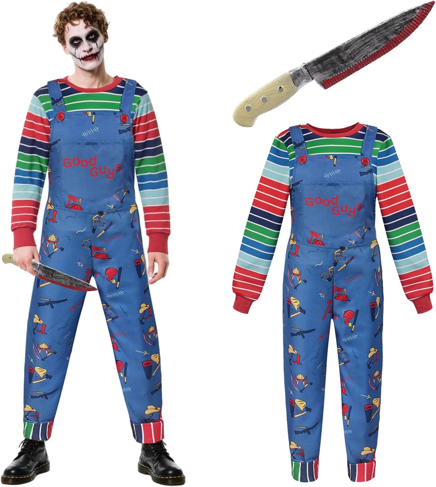Chucky Costume Adults Chucky Fancy Dress for Halloween Party
