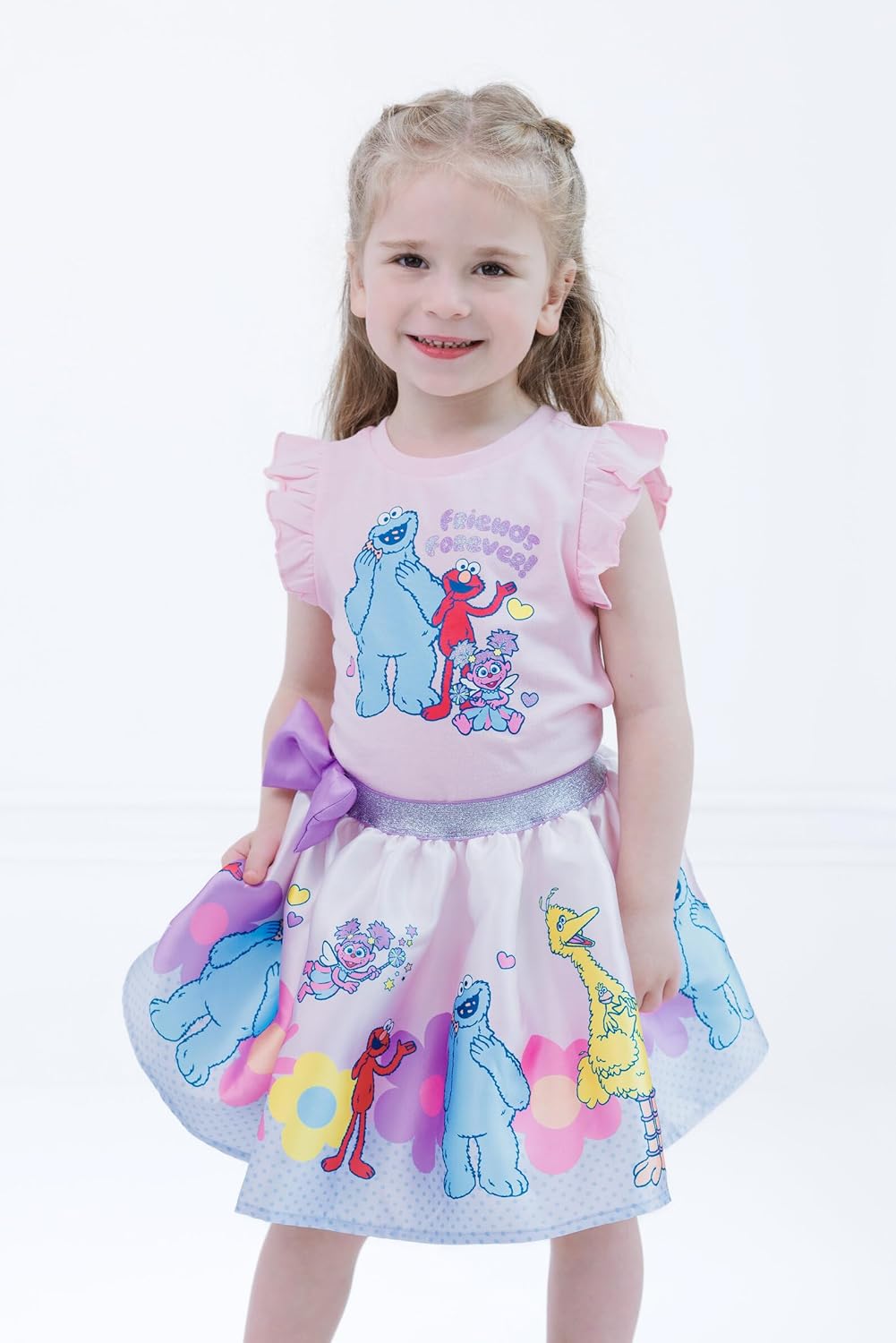 Sesame Street Tank Top and Satin Skirt Outfit Set Infant to Little Kid Sizes (12 Months - 7-8) - Image 5