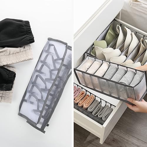 Miniatura 3 de Cosmos 2 organizadores de ropa plegables para armario cajones de ropa de malla transpirable organizador de ropa para ropa interior jeans camisetas