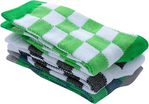 Miniatura 7 de Calcetines tobilleros de algodón a cuadros para niñas y niños pequeños unisex