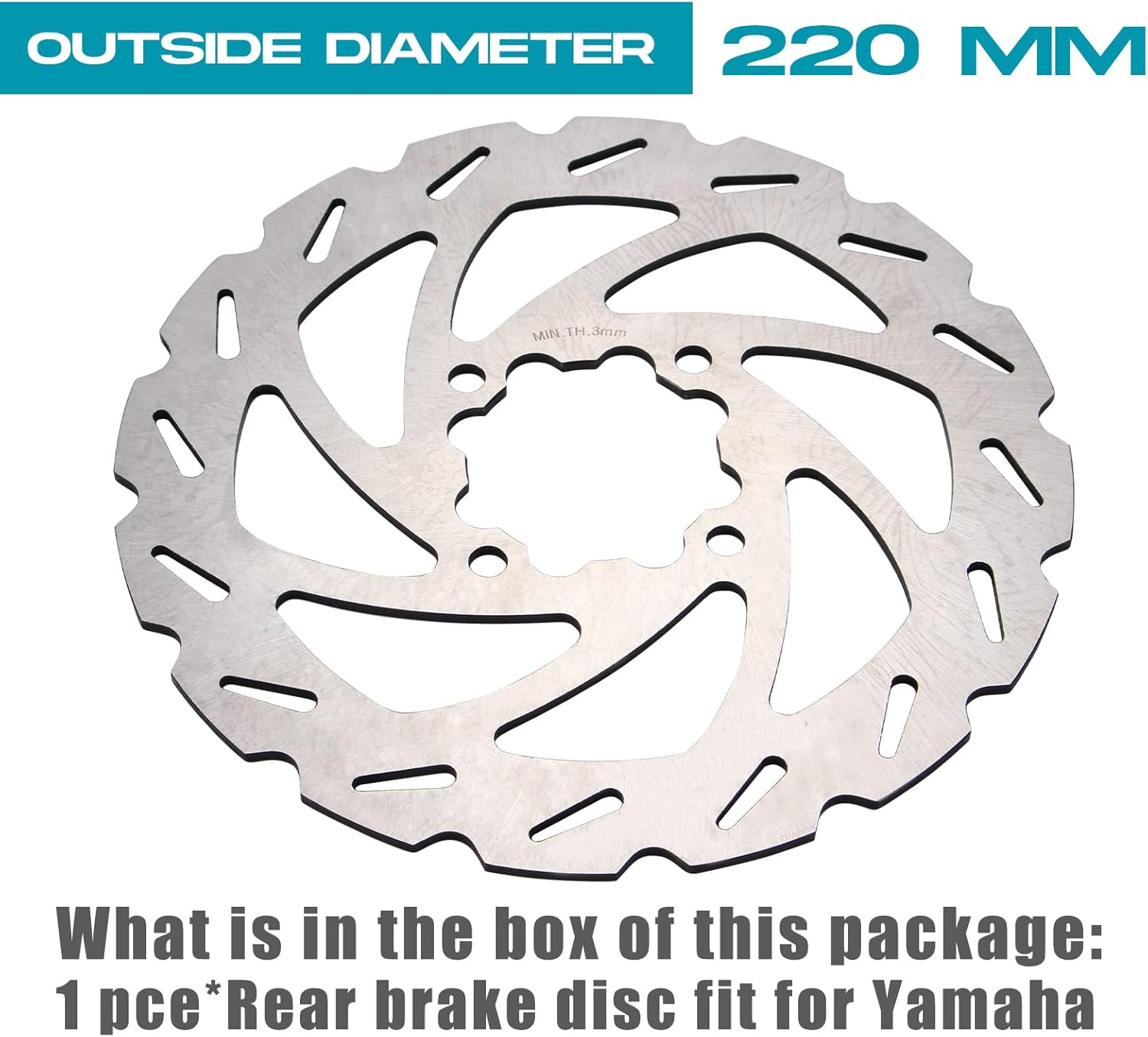 ATV Brake Rotor Rear Disc for Yamaha Banshee 350 1987-2006,Big Bear 350 4x4 1999,Warrior 350 1988-1989,Wolverine 350 1995-2005,Raptor 660R 2001-2005,Blaster 200 1988-2006