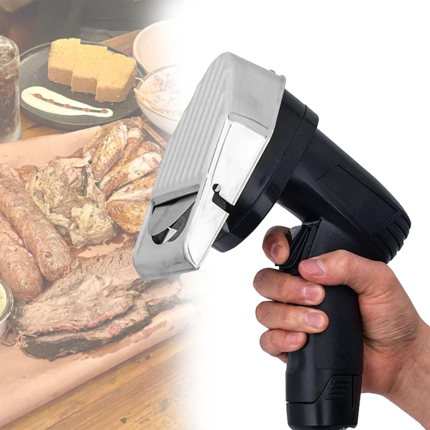 Cortadora de Carne eléctrica Profesional para Kebab, Cuchilla eléctrica para Kebab de 100mm, cortadora inalámbrica/con Cable para shawarma,cocinas, Bares, restaurantes y hogares Batterytype