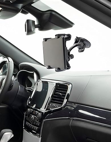 Miniatura 4 de Soporte para parabrisas de coche y camión, soporte de ventosa con soporte ajustable, compatible con GPS de 7 pulgadas y tabletas de 7 a 10 pulgadas,