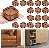 Vista 37 de shouwuhho Paquete de 16 Elevadores de Muebles Ajustables Elevadores de Cama de Servicio Pesado Elevan Altura 1", Elevadores de Cama Cuadrados Negro