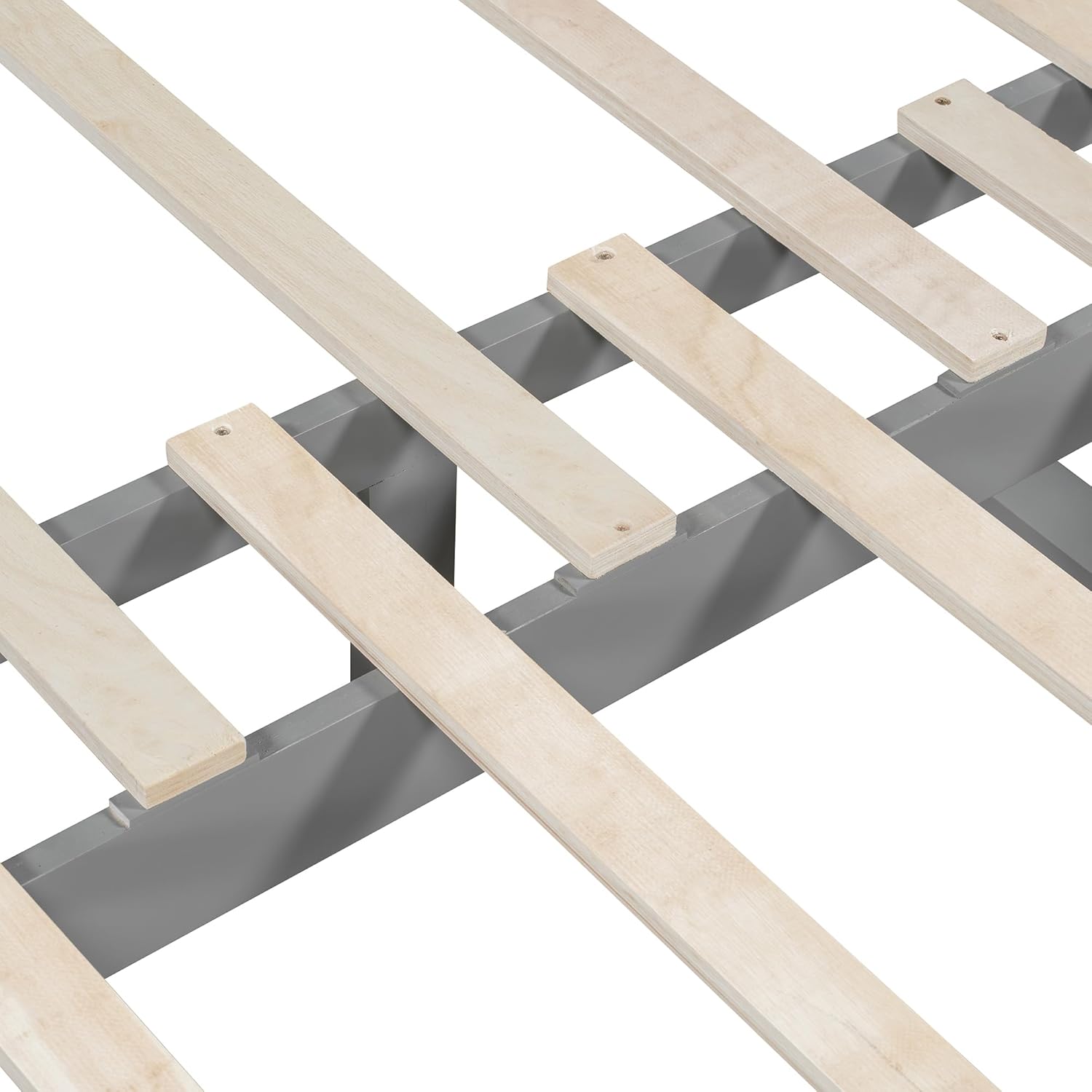 Polibi Extendable Daybed, Wooden Daybed with Trundle and Two Drawers, Convertible Sofa Bed with 2 Storage Drawers, Can be Expanded from Twin Size to King Size (Grey)