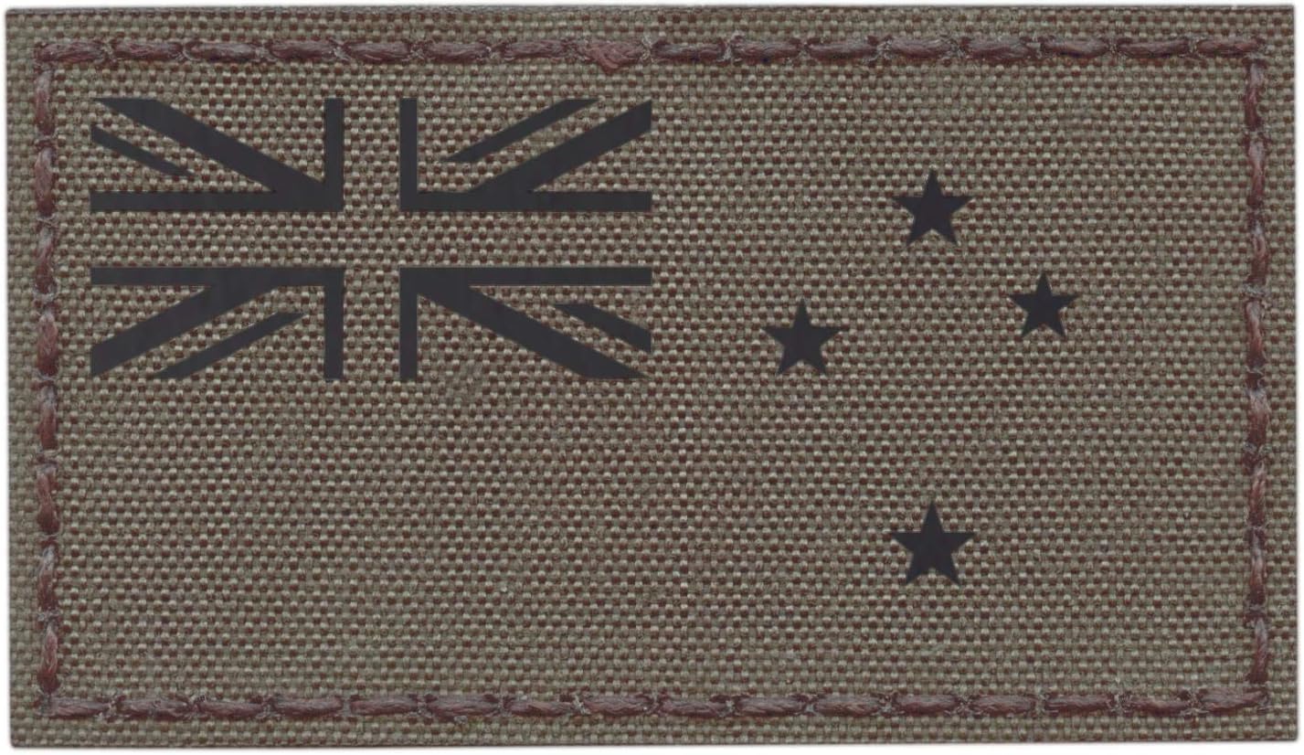 IR New Zealand Flag Ranger Green Infrared 2x3.5 IFF Tactical Morale Fastener Patch