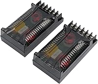 Vista 7 de KIMISS Crossover pasivo de audio para coche, 2 unids 2 vías de audio de coche crossover sobrecorriente universal disipación de calor altavoz divisor