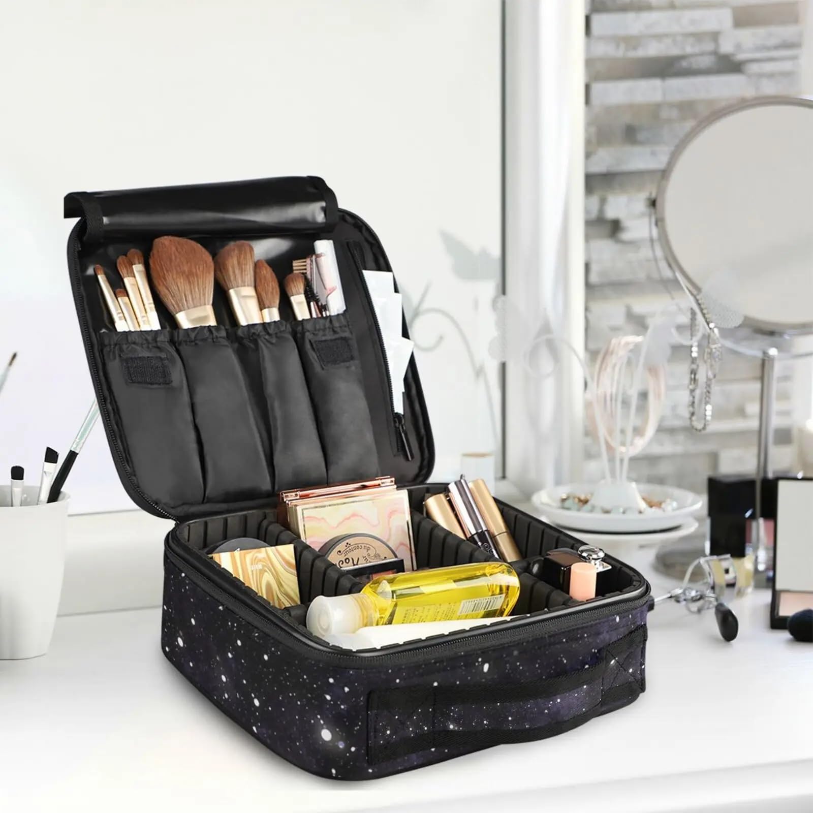 Neceser de Viaje para Mujer Neceser Organizador de cosméticos, Neceser Profesional for Mujer, Estuches Maquillaje Viaje, Maletas Gran Capacidad