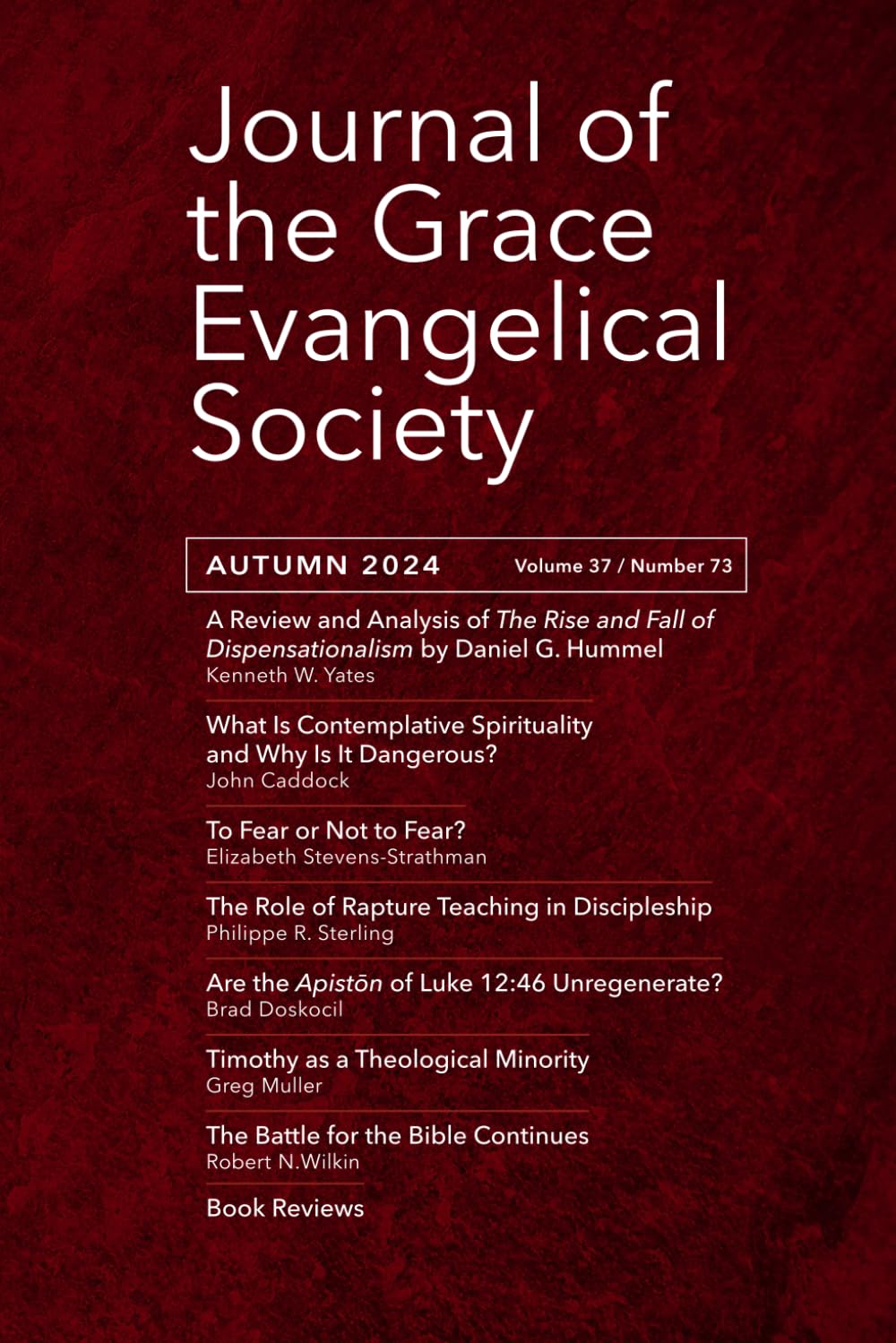 Journal of the Grace Evangelical Society (Autumn 2024)
