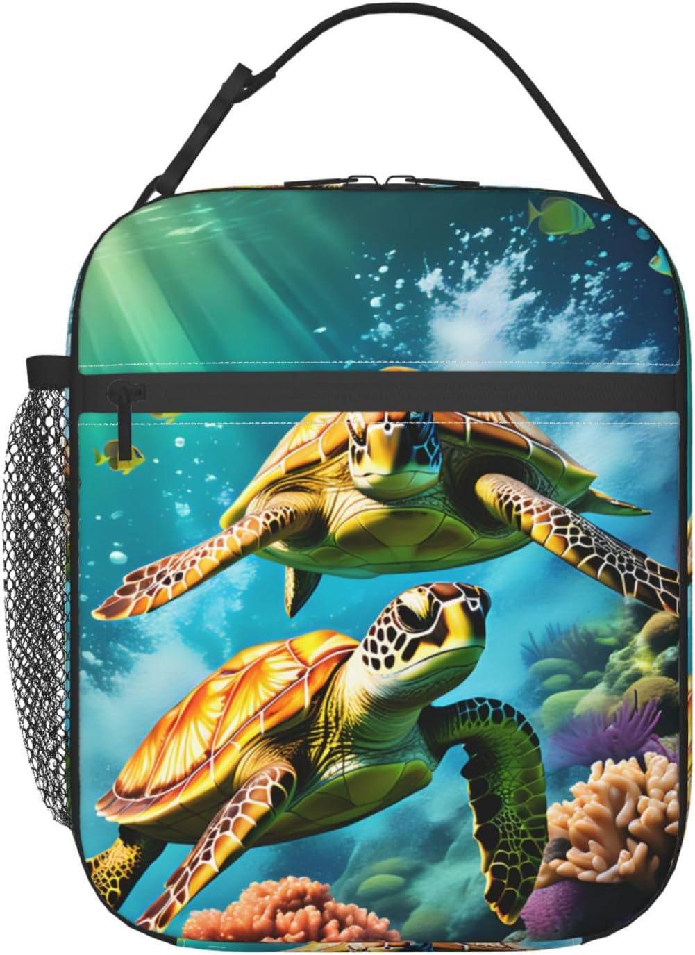 Insulated Lunch Box for Kids Boys Women Turtle Lunch Box for Work,Picnic,School,Travel,Hiking, Beach or Fishing Polyester Turtle Lunch Bag Sea Turtle Ocean Animal Nautical