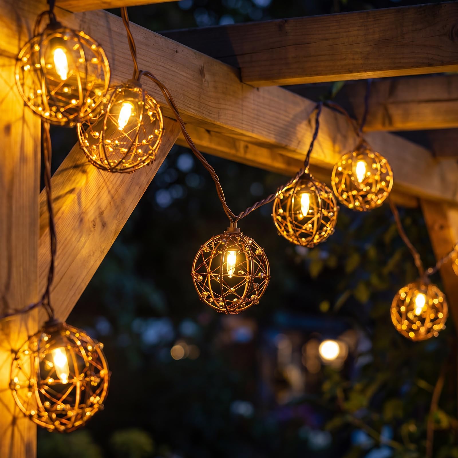 Oviejo 8.5FT LED Patio String Lights