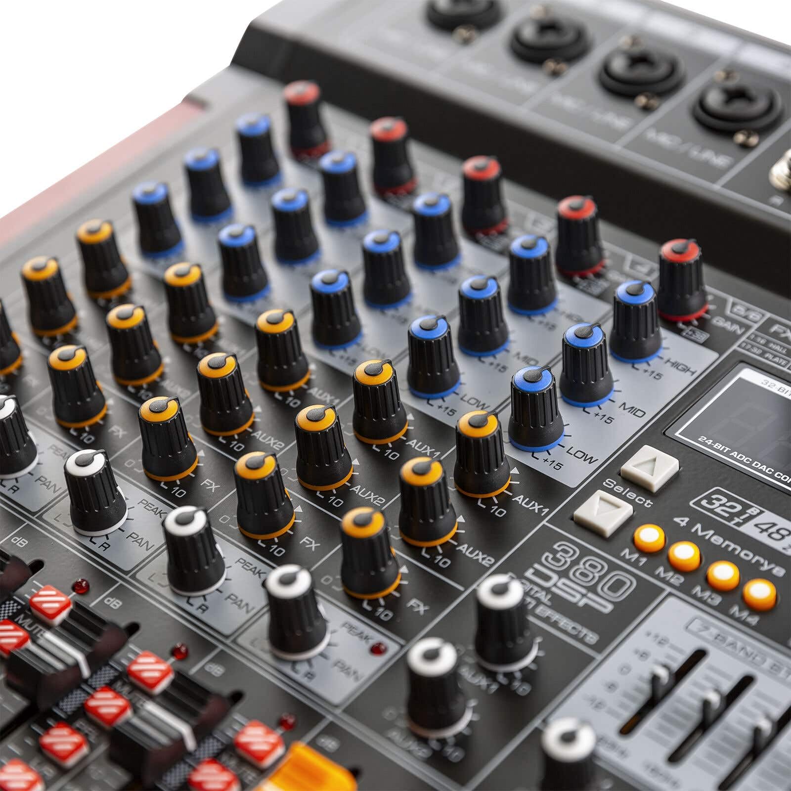 Power Dynamics PDM-T604 Stage Mixer 6-Channel DSP/MP3, professionelles Audio Mischpult, Audio Mixer, Soundmischpult