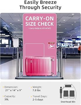 LARVENDER Carry on Luggage Sets 3 Piece, 20 Inch Suitcases, Berry Sparkling