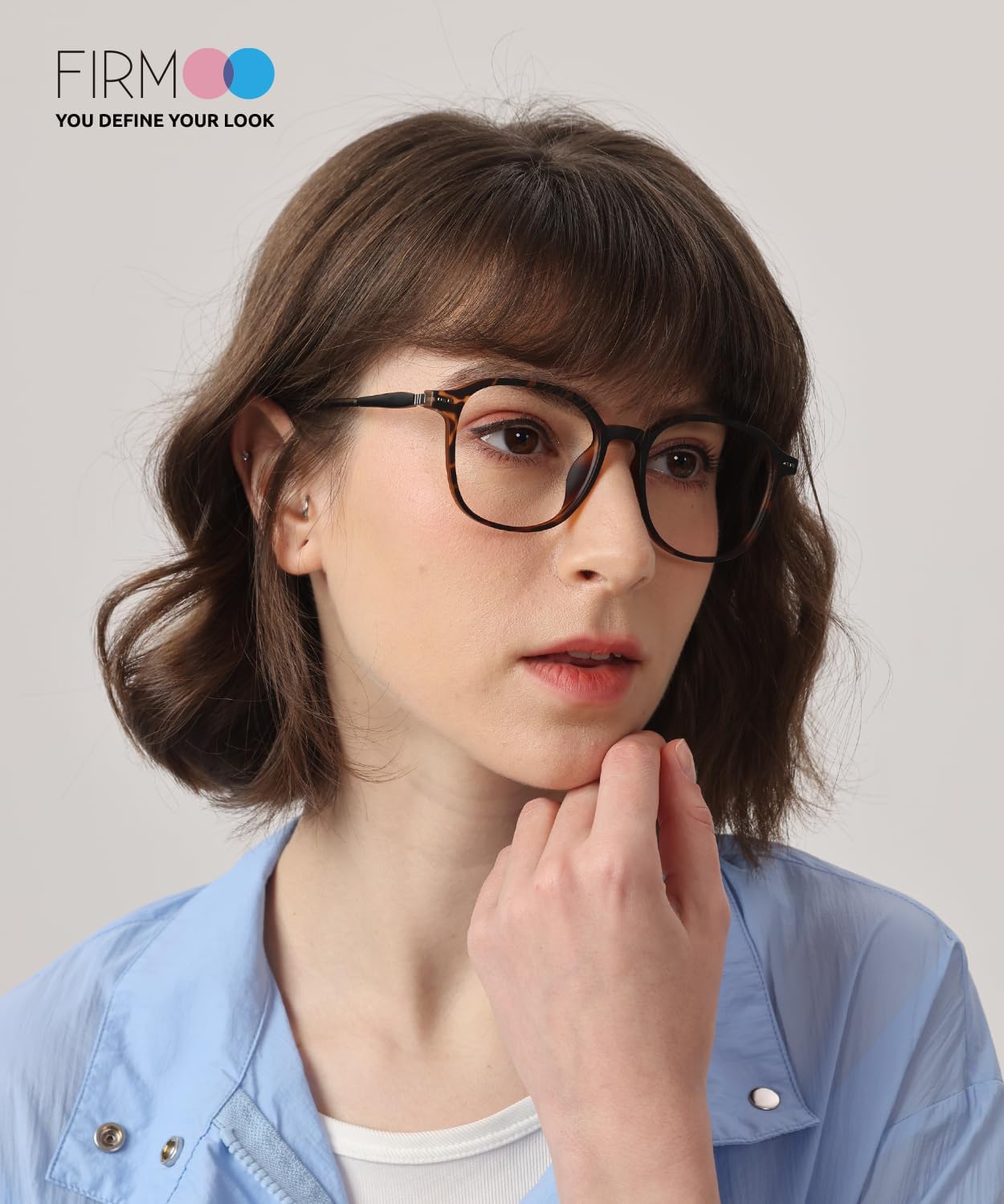 Firmoo Blue Light Blocking Glasses for Women Men, TR90 Square Frame Anti Eyestrain Computer Screen Gaming Glasses - Image 3