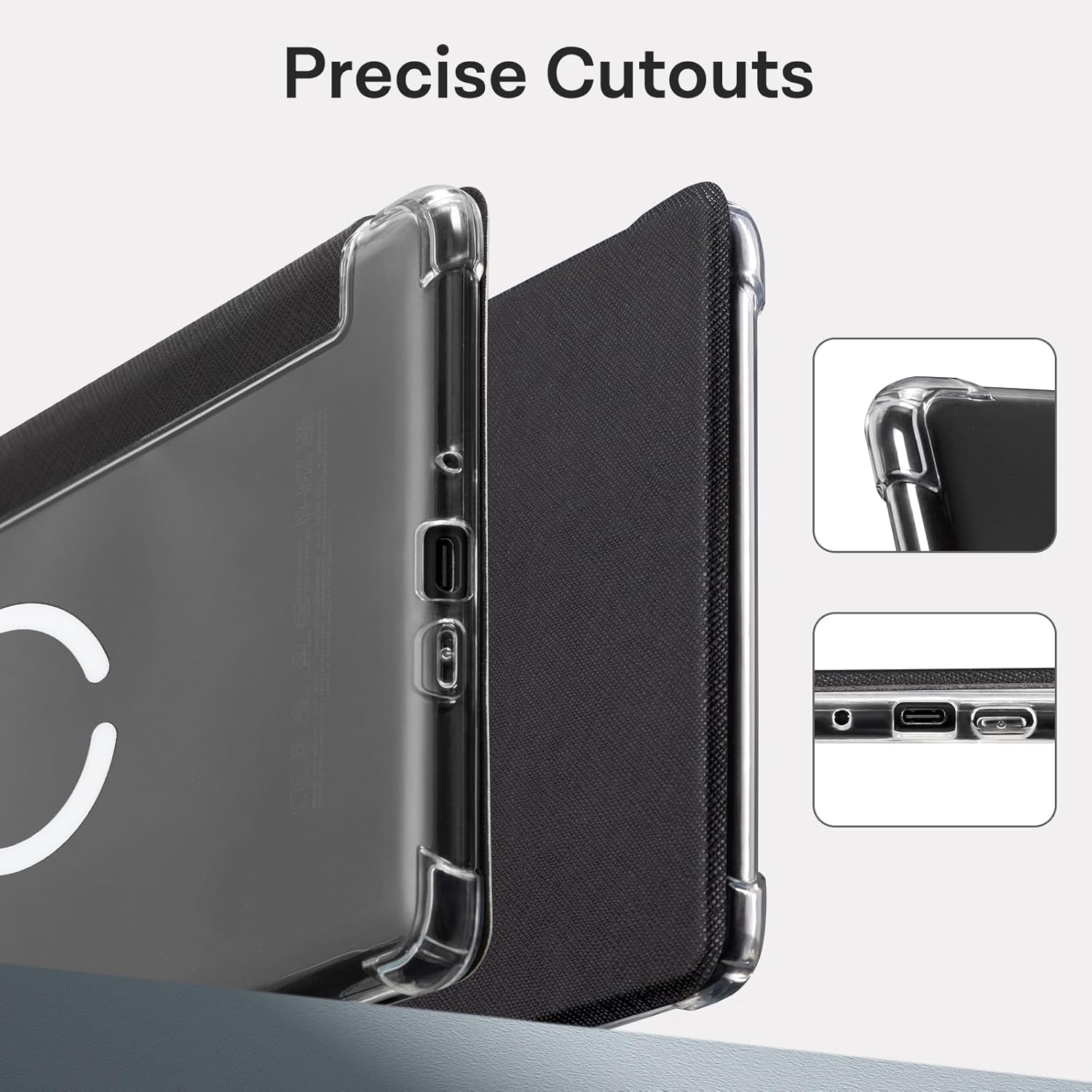 CoBak Magnetic Case for 7" Kindle Paperwhite 12th Gen 2024 and Kindle Colorsoft - Compatible with iPhone MagSafe, for Samsung/Belkin/Anker Wireless Charging Pads, Clear Back Cover, Auto Sleep Wake
