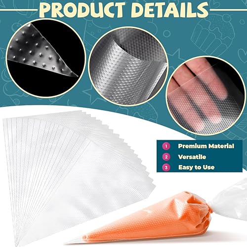 Miniatura 10 de DLOnline 200 piezas desechables crema pastelería pastelería pastelería pastelería para decoración de pasteles rojo