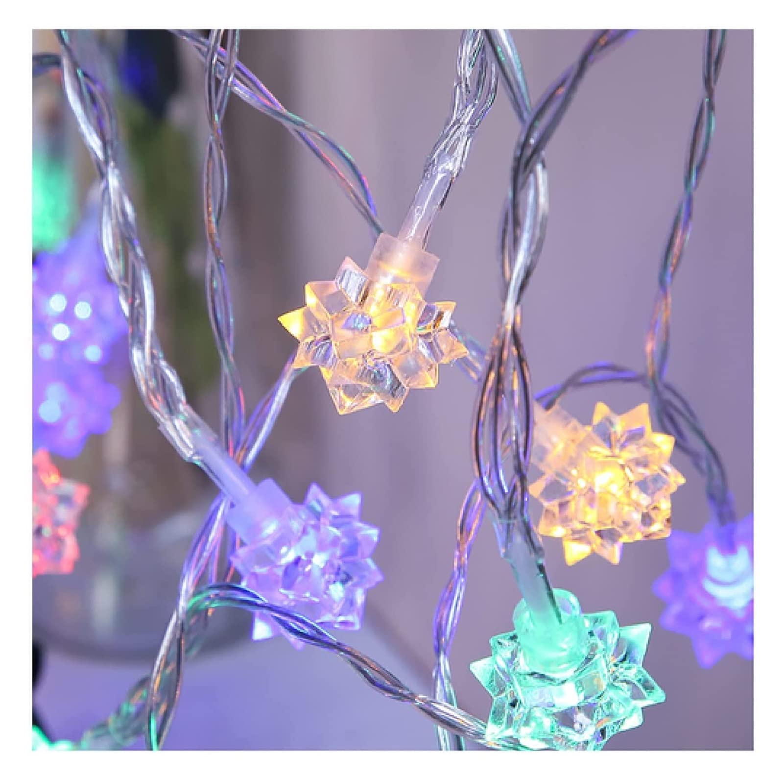 JFGCTYHXY String Lights, Snowflake Lights, Fairy String Indoor Outdoor,LED Light Decor for Bedroom Party Garden Patio(Silver,1.5M)