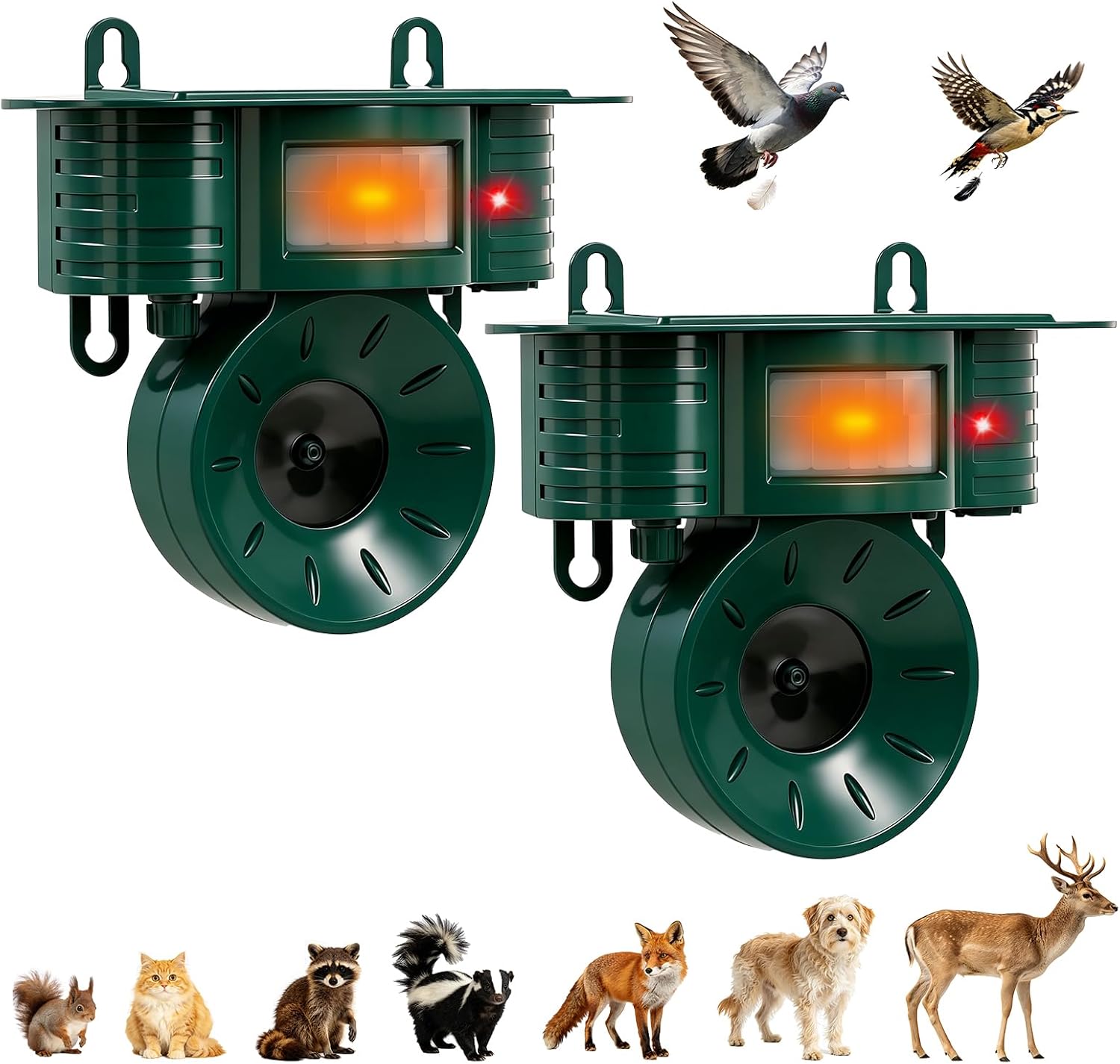 Ultrasonic Bird Deterrents for Outside, Squirrel & Pigeon & Woodpecker Repellent