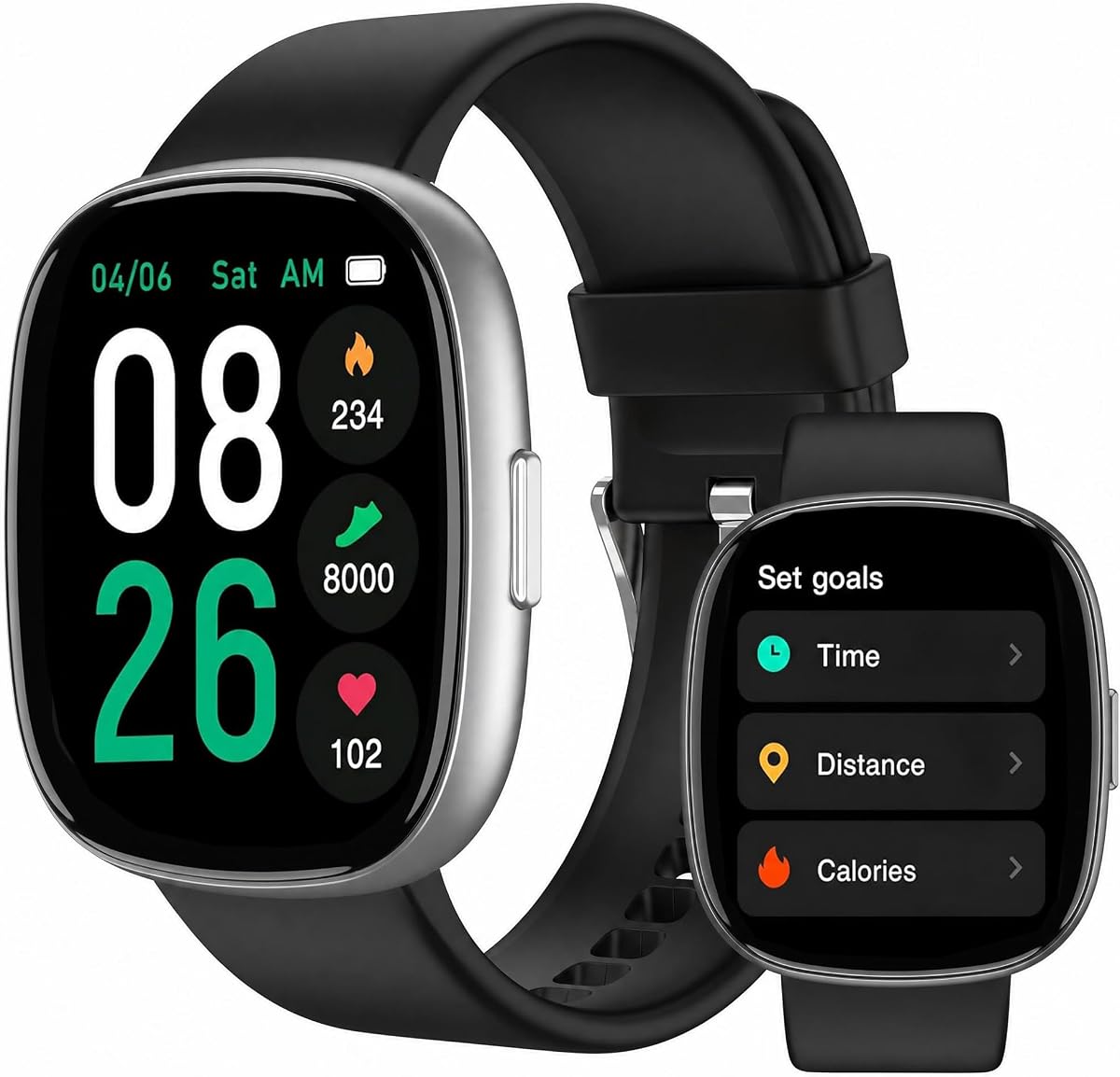 Reloj inteligente resistente al agua HD IP68 de 1,83 pulgadas con llamada Bluetooth para hombres y mujeres | Duración de la batería de 10 días, rastreador de actividad física para natación, más de 120 modos deportivos, monitor de frecuencia cardíaca y sueño, contador de pasos para caminar