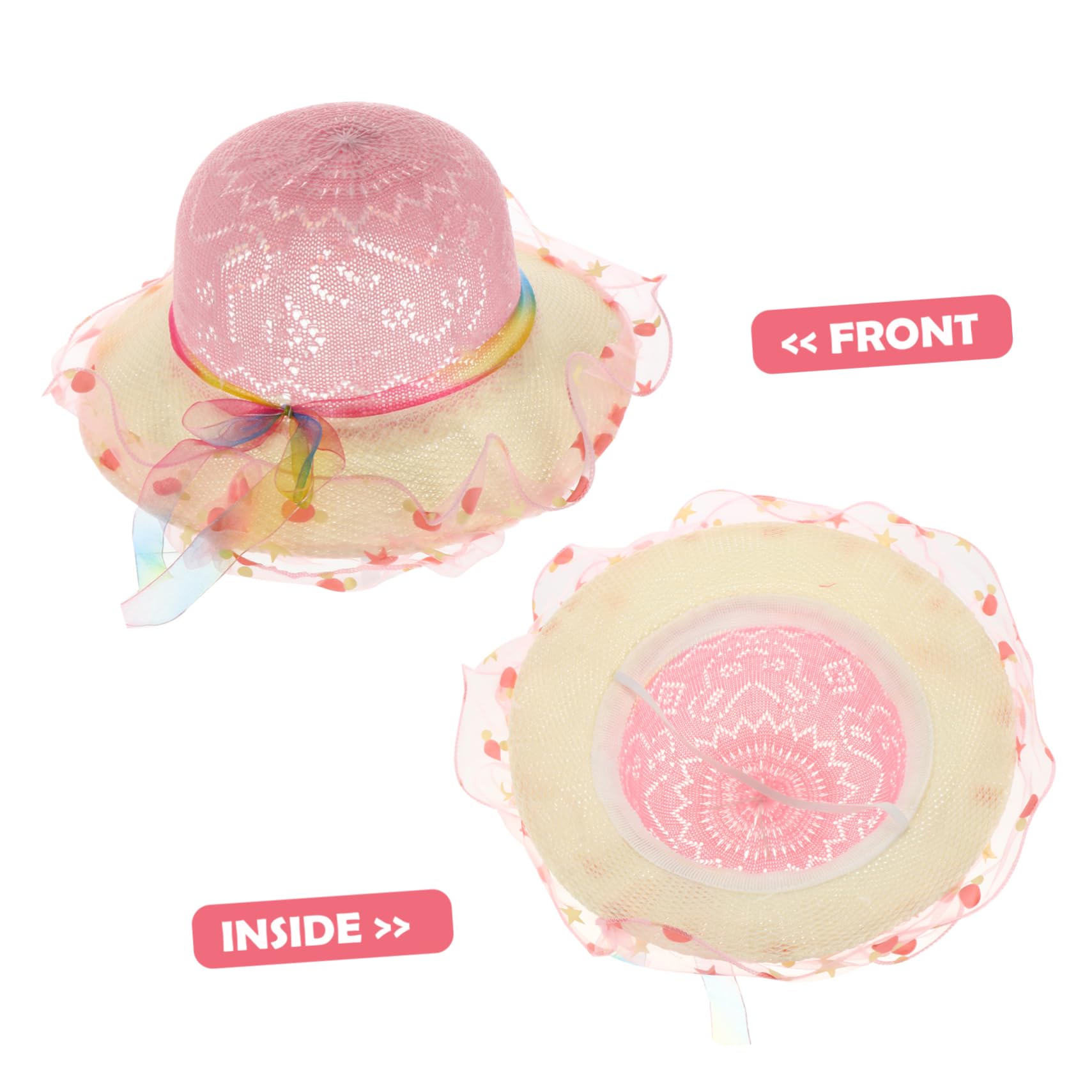 Holibanna 3piezas Sombrero De Playa para Bebés Gorro De Sol De Protección UV Sombrero Infantil Estampado De Estrellas y Puntos para Playa y