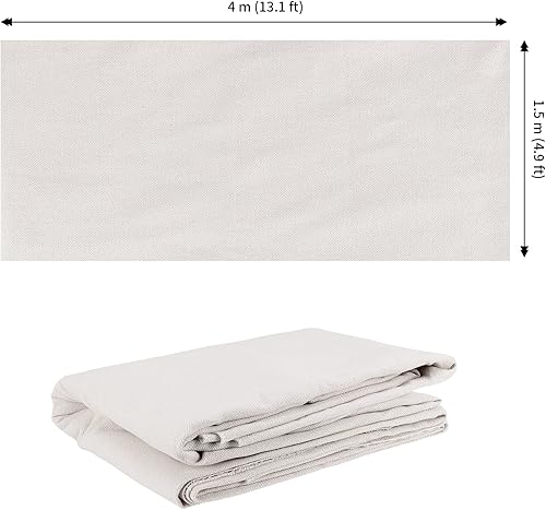 Miniatura 2 de JAPCHET The Yard - Tela de costura de lino natural de 59 x 157 pulgadas, 4 yardas, tela de lino puro bordado por yarda para costura, manualidades,