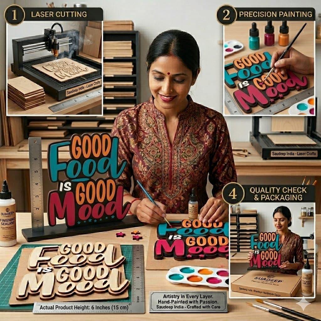 SAUDEEP INDIA Wooden Idols - 'Good Mood' Decor -7 SAUDEEP INDIA Wooden Idols - 'Good Mood' Decor -7