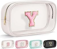 Vista 21 de YOOLIFE - Bolso transparente con iniciales para artículos de aseo personal para mujer, bolso de maquillaje y cosméticos impermeable, regalos de San