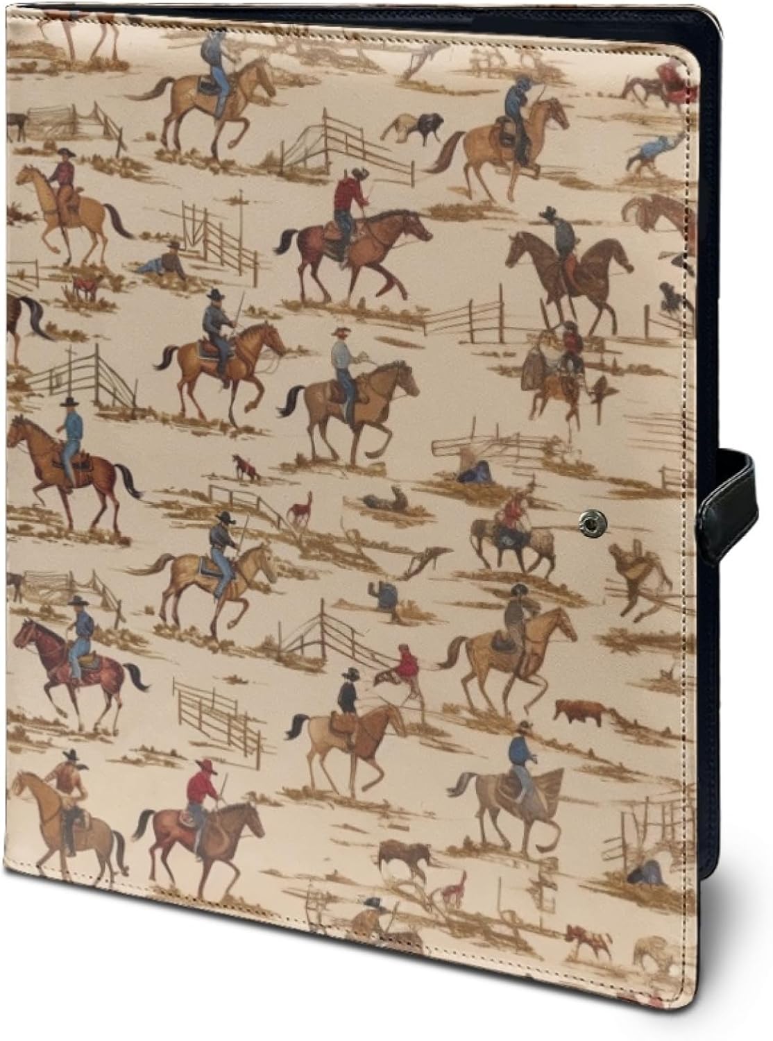 West Cowboy Resume Portfolio Folder Folders with Pockets Portfolio Folder Leather Portfolio Women Portfolio Organizer Clipboard with Storage for Work Office