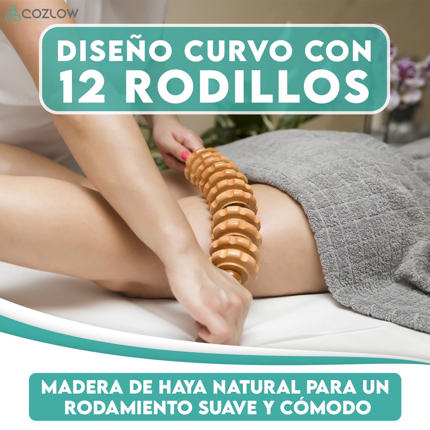Herramientas de masaje de terapia de madera 6 en 1 - Kit profesional de Maderoterapia para moldear y esculpir el cuerpo - Rodillo de masaje de drenaje linfático - por Cozlow