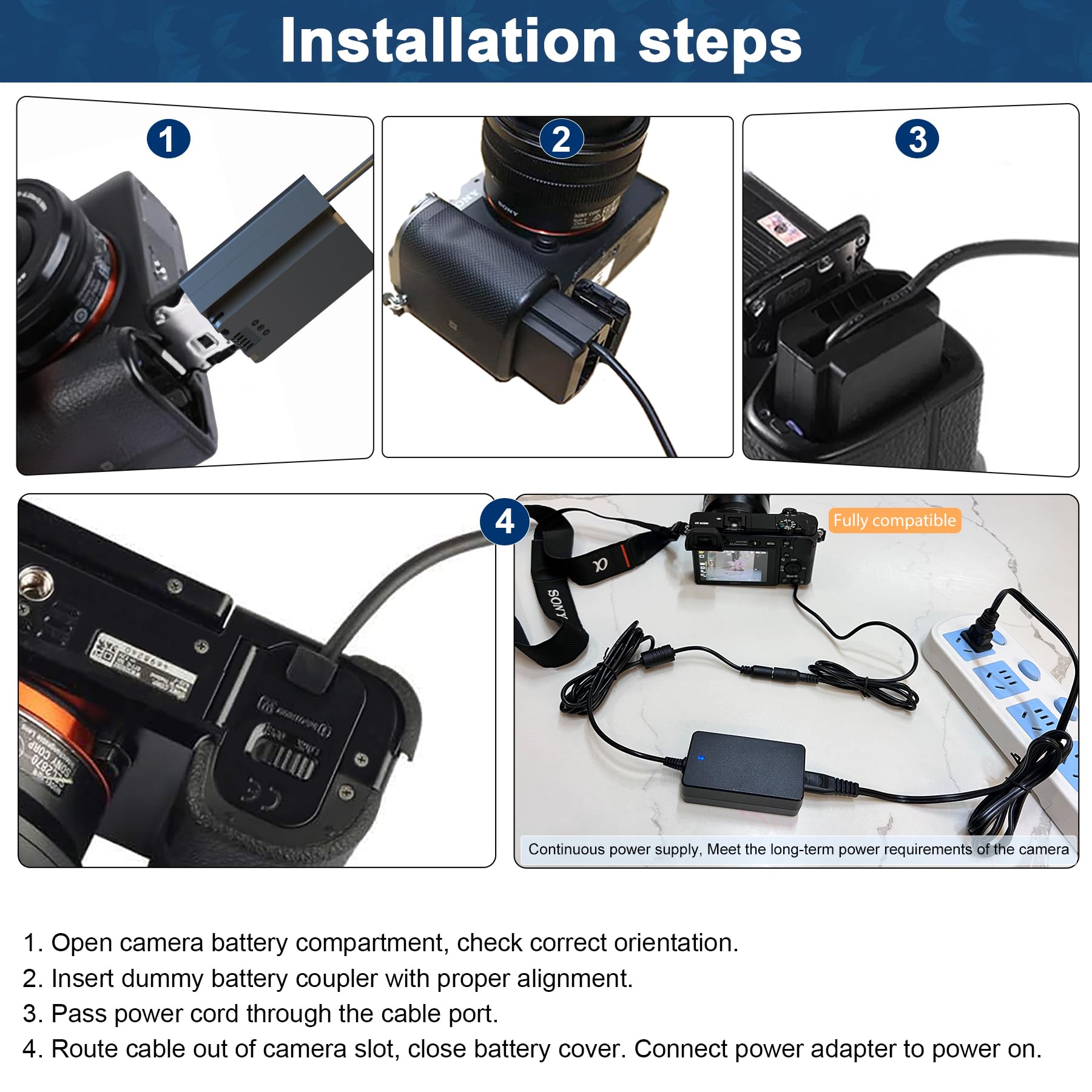 Amazon.com : HY1C NP-FZ100 Dummy Battery AC Power Adapter Kit for