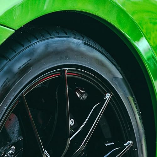 Vista 179 de Cubierta de tapón de válvula para neumático Paquete de 5 tapas de aire de metal, forro de plástico, resiste la corrosión, contra fugas, de rock and