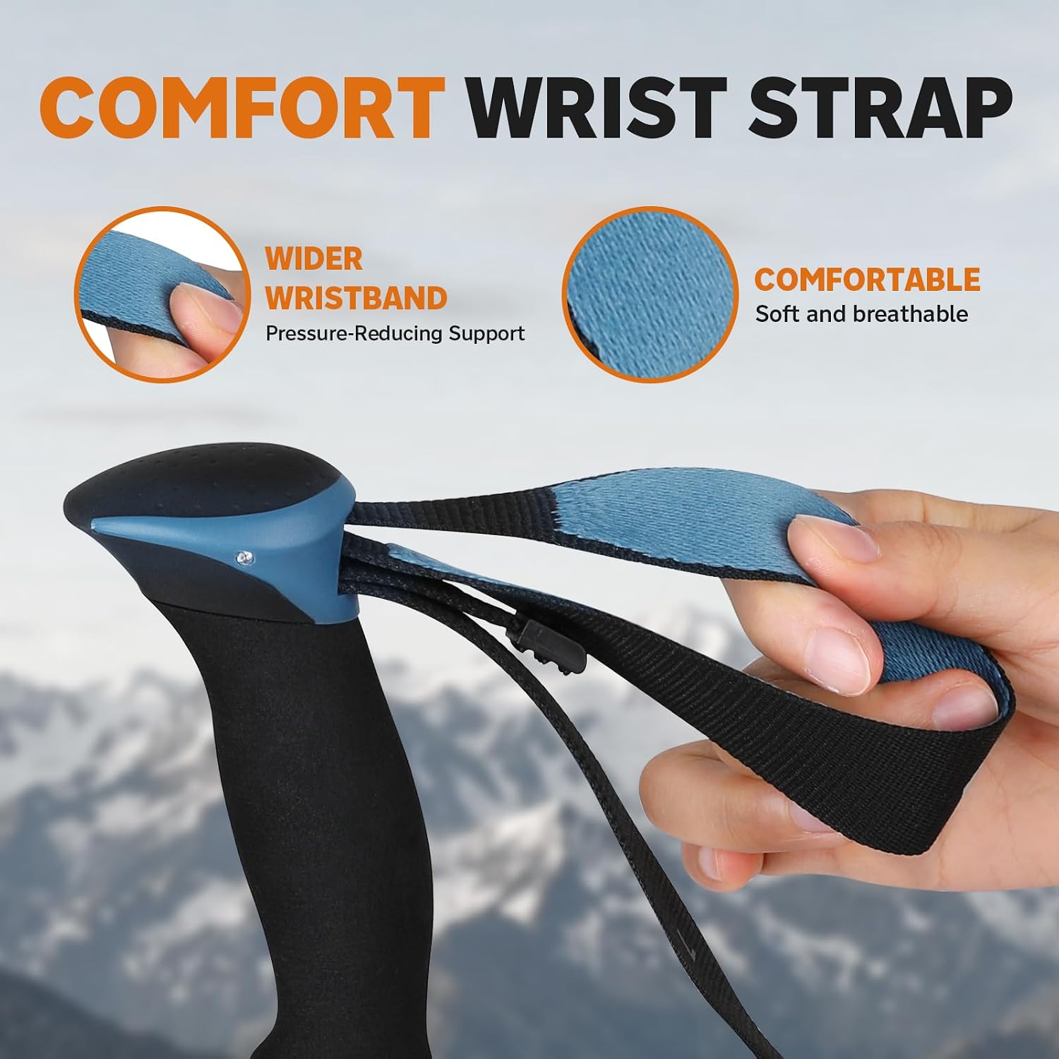 KINGGEAR Outdoor Folding Hiking Poles – Ultralight Shock-Absorbing Trekking Sticks with Comfort Grip & Quick Lock System, 2-Pack Adjustable Walking Cane for Backpacking, Camping, and Mountaineering