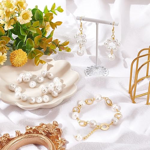 Miniatura 5 de NBEADS 36 cuentas de perlas naturales, 0.315 pulgadas de tamaño grande con forma de patata blanca para hacer joyas artesanales, agujero de 0.06