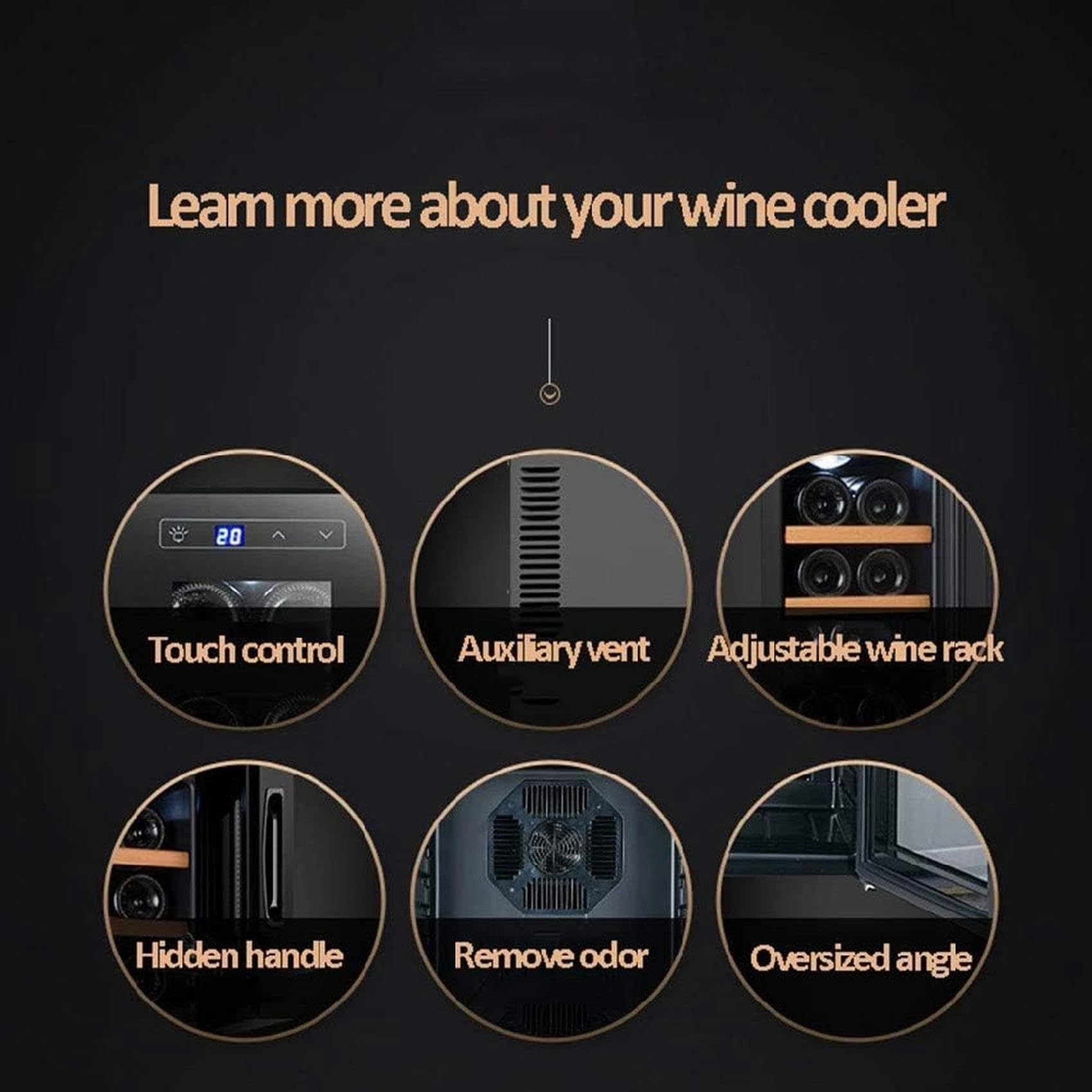 Cantinetta per Vini Domestica, Funzionamento Termoelettrico Silenzioso E Indipendente, Bassa Temperatura Costante, 18 Livelli di Temperatura, Accumulo Elettronico A Doppia Temperatura.