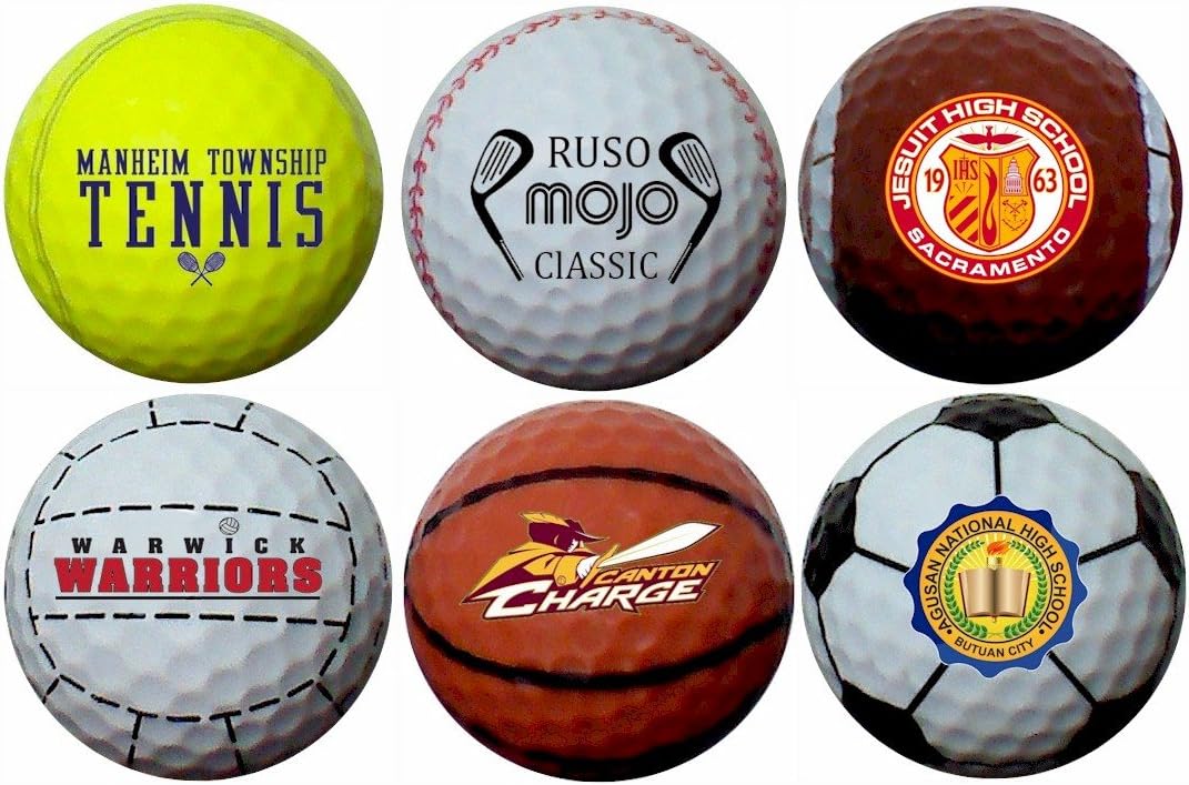 GBM Personalized Soccer Novelty Golf Balls – Custom Photo, Logo or Text, Golf Balls for Players, Coaches, Sports Fans, Tournaments & Fun Gifts, 12 Pack